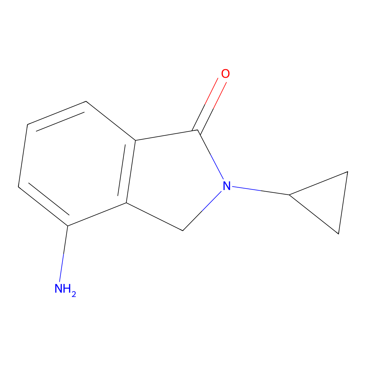 4-Amino-2-cyclopropylisoindolin-1-one molecular structure, CAS 1280689-43-1