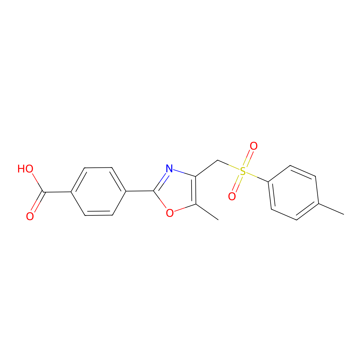 4-(5-Methyl-4-{[(4-methylphenyl)sulfonyl]methyl}-1,3-oxazol-2-yl)benzoic Acid molecular structure, CAS 1280693-17-5