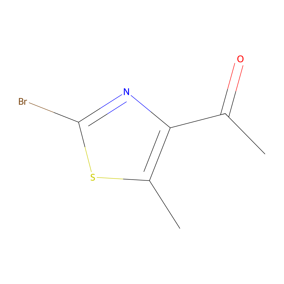 1-(2-Bromo-5-methyl-1,3-thiazol-4-yl)ethan-1-one molecular structure, CAS 1280703-71-0