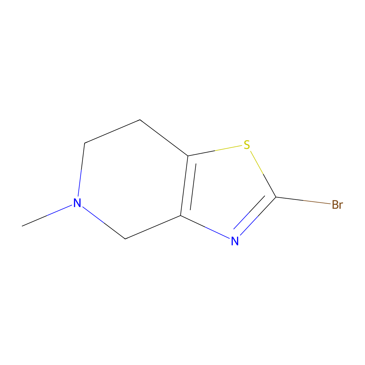 2-bromo-5-methyl-4H,5H,6H,7H-[1,3]thiazolo[4,5-c]pyridine molecular structure, CAS 1280704-26-8