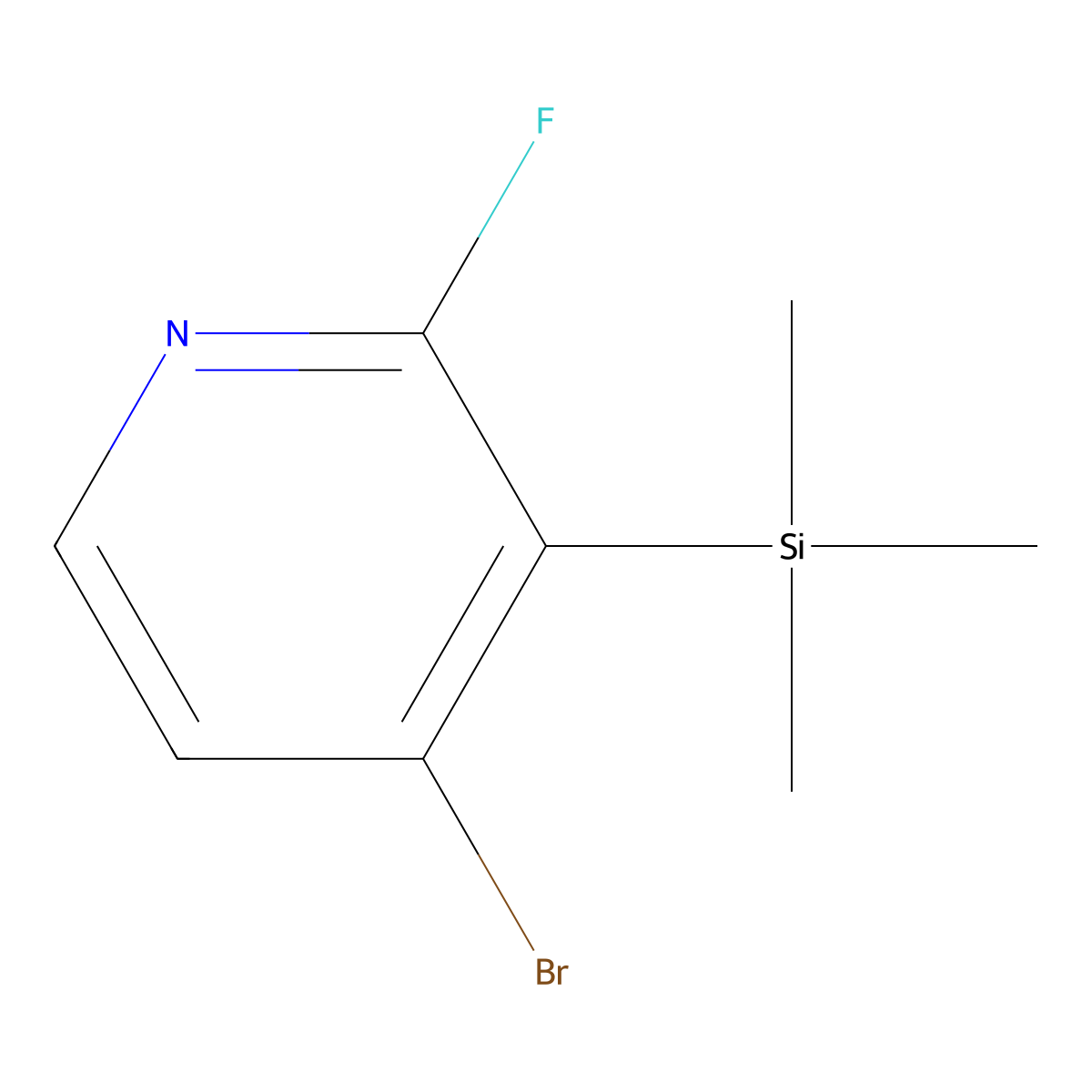 4-Bromo-2-fluoro-3-(trimethylsilyl)pyridine molecular structure, CAS 128071-78-3