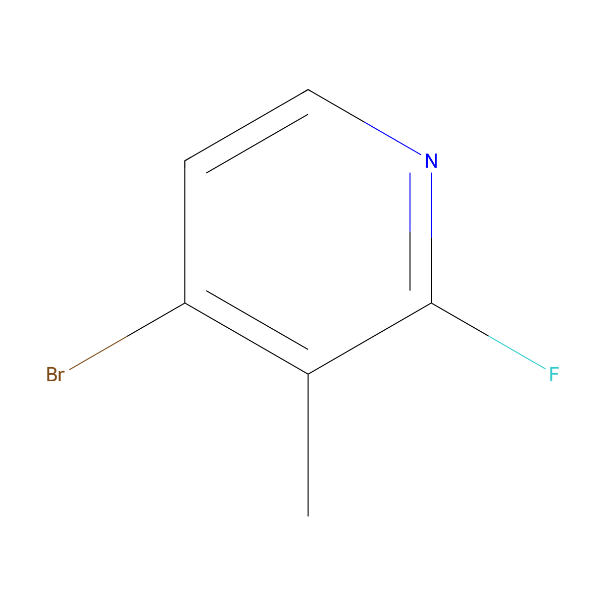 4-Bromo-2-fluoro-3-methylpyridine molecular structure, CAS 128071-79-4