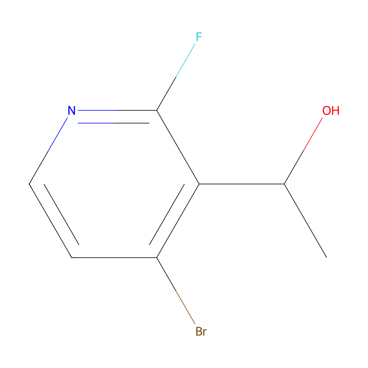 1-(4-Bromo-2-fluoropyridin-3-yl)ethanol molecular structure, CAS 128071-81-8