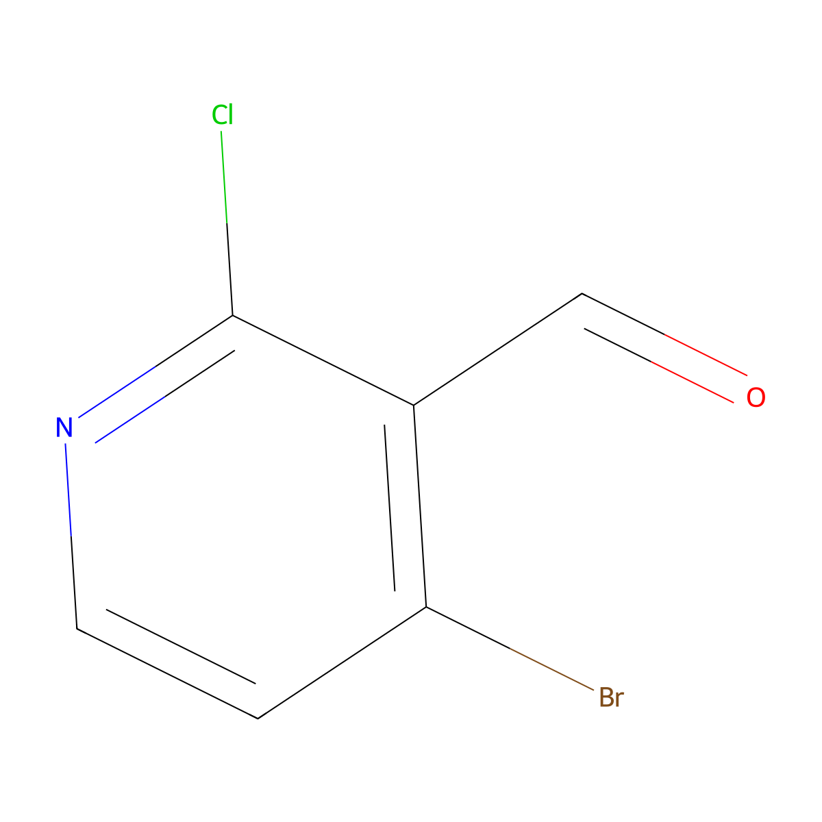 4-Bromo-2-chloropyridine-3-carbaldehyde molecular structure, CAS 128071-84-1