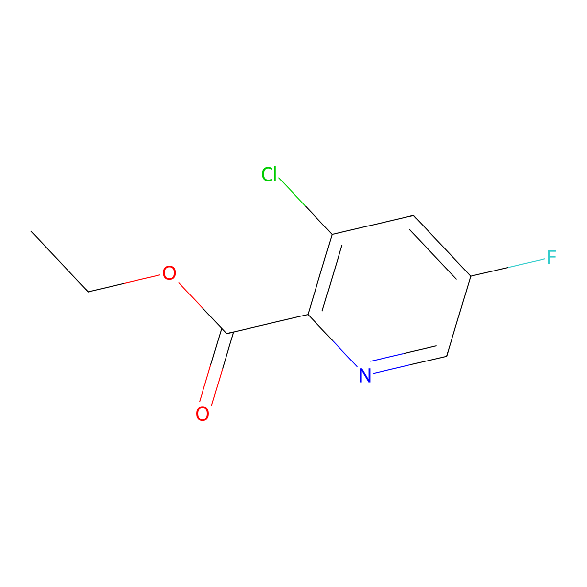 Ethyl 3-chloro-5-fluoropicolinate molecular structure, CAS 128072-98-0
