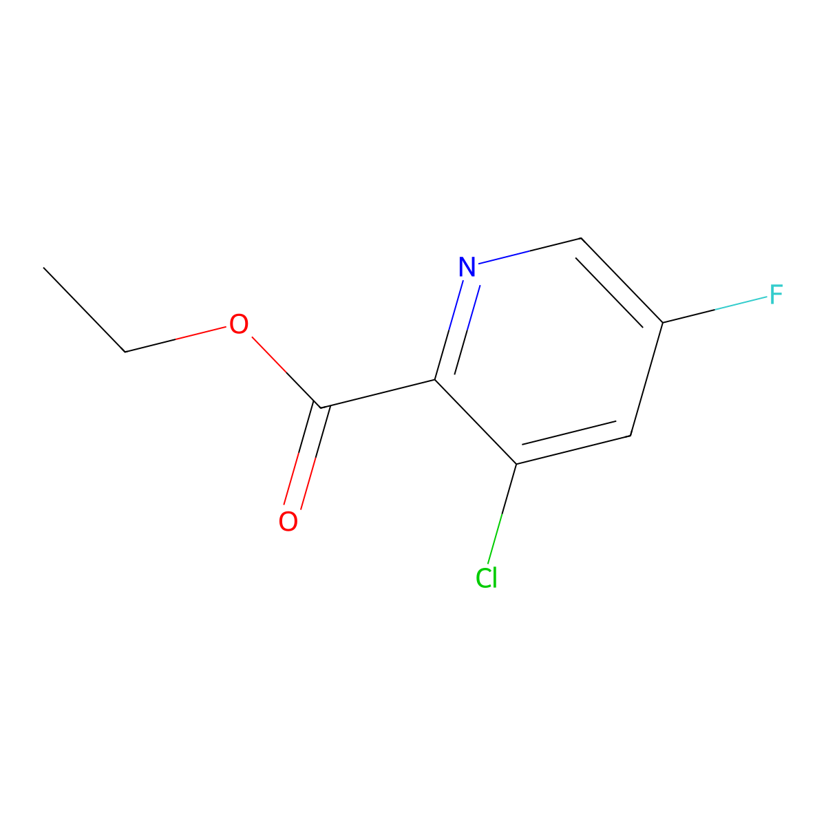 Ethyl 3-chloro-5-fluoropicolinate molecular structure, CAS 128072-98-0