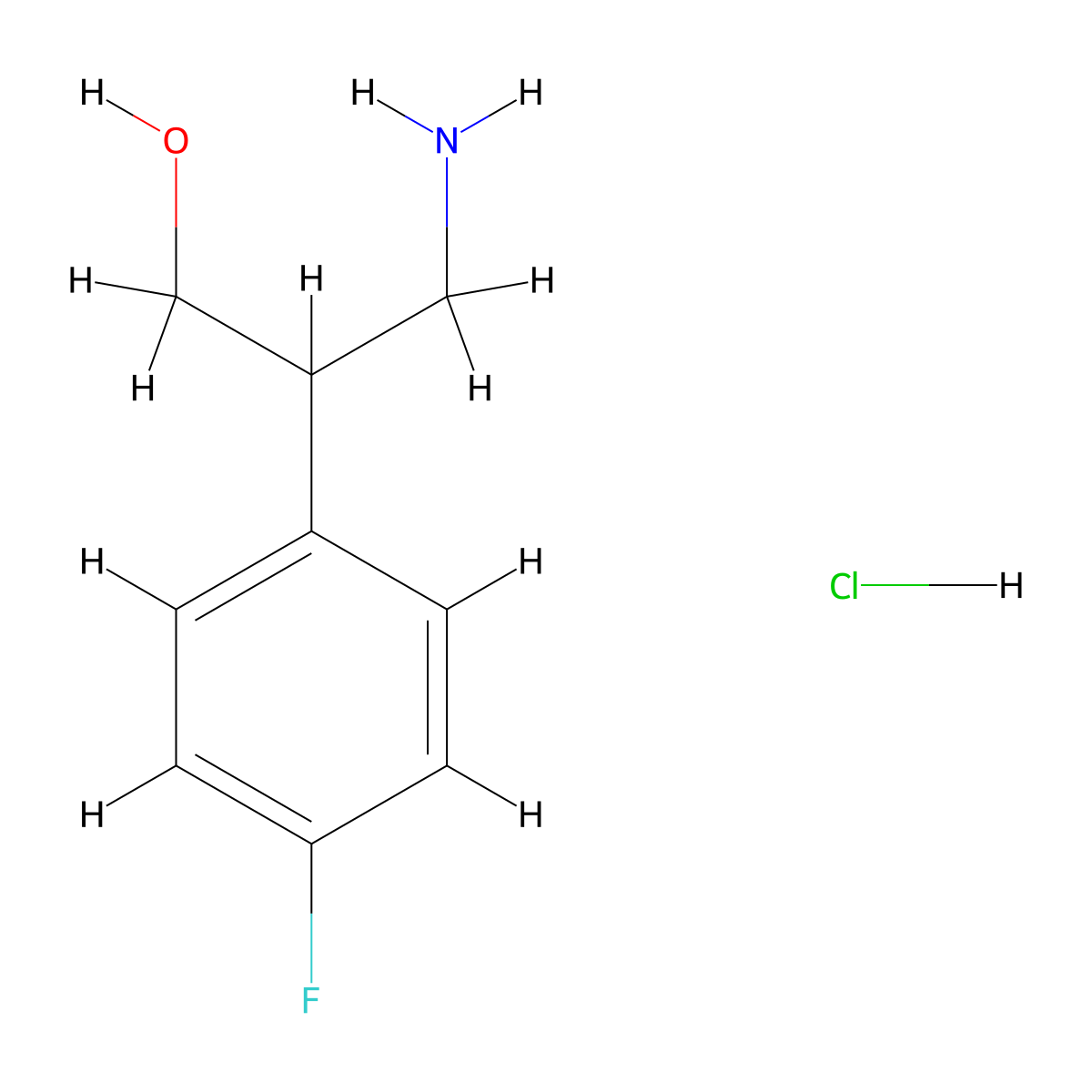 3-Amino-2-(4-fluorophenyl)propan-1-ol hydrochloride molecular structure, CAS 1280721-65-4