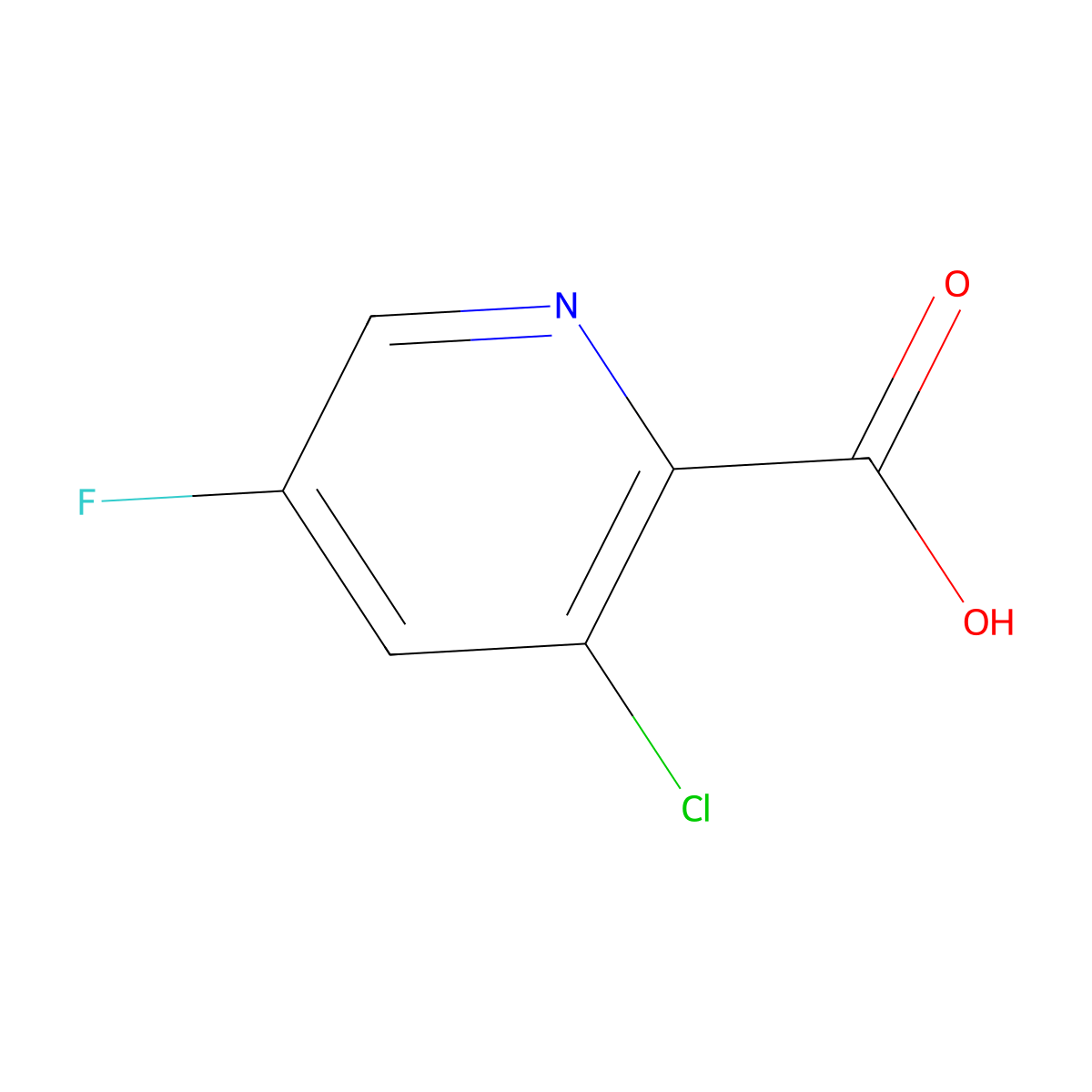 3-Chloro-5-fluoropyridine-2-carboxylic acid molecular structure, CAS 128073-01-8