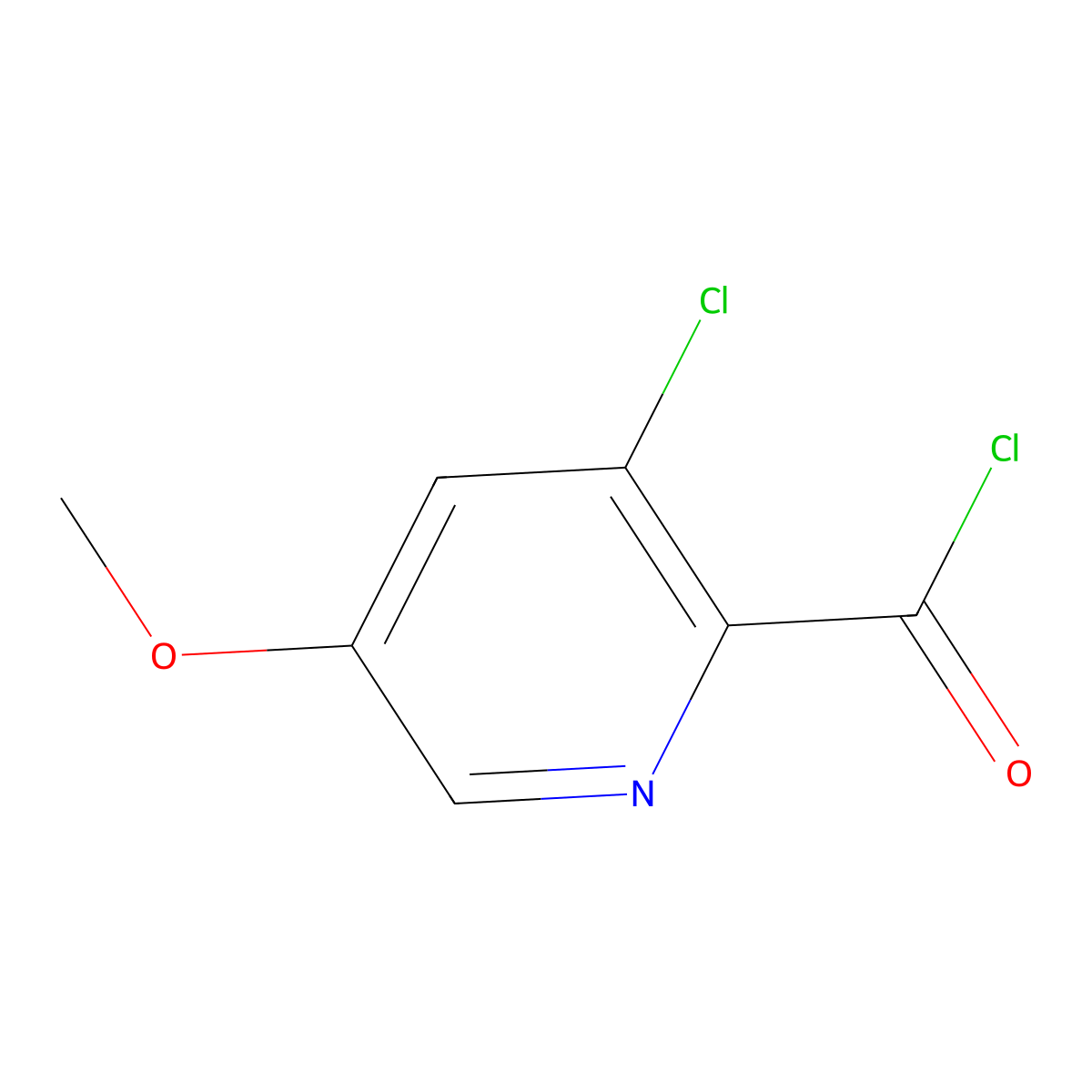3-Chloro-5-methoxypyridine-2-carbonyl chloride molecular structure, CAS 128073-10-9