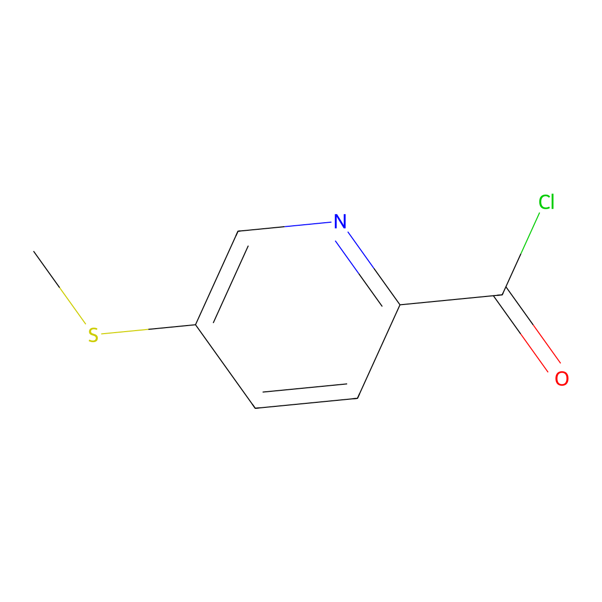 5-(Methylsulfanyl)pyridine-2-carbonyl chloride molecular structure, CAS 128073-12-1