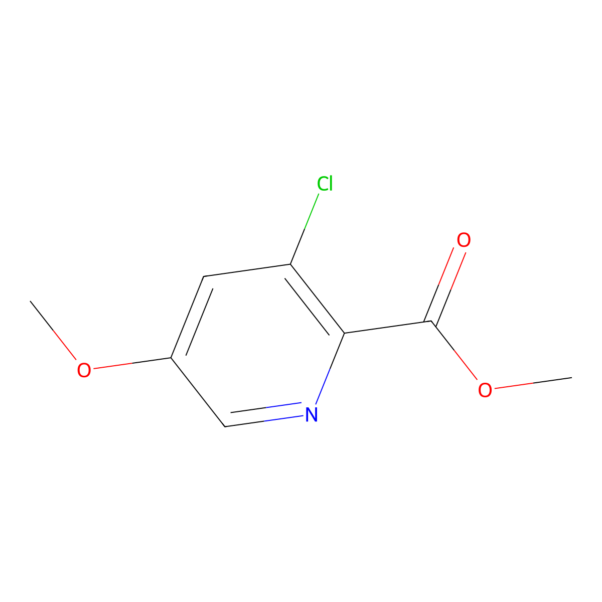 Methyl 3-chloro-5-methoxypicolinate molecular structure, CAS 128073-14-3
