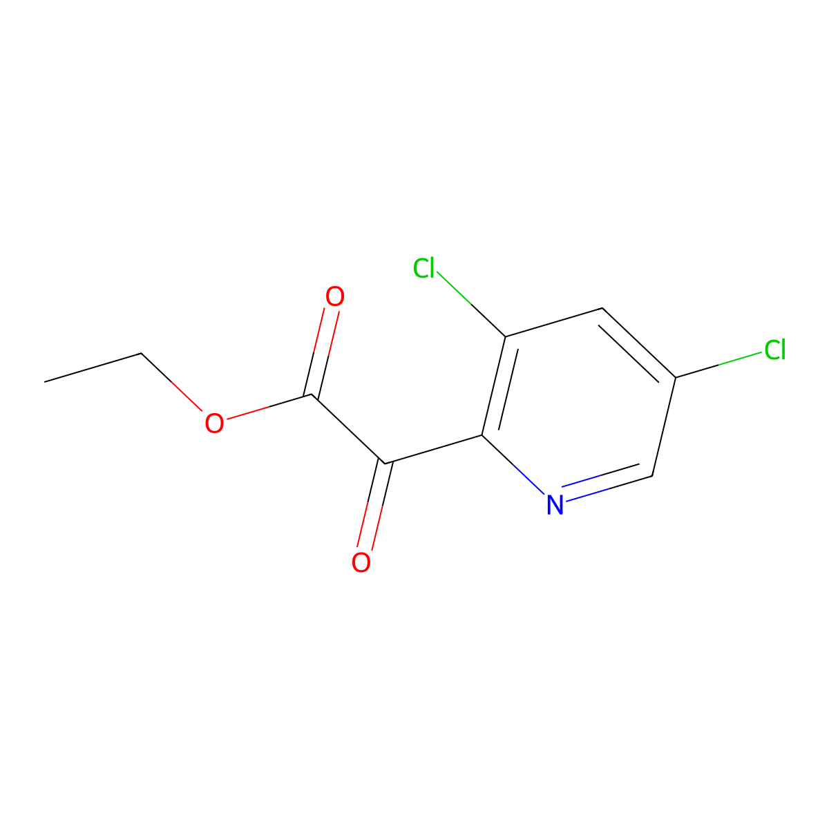Ethyl (3,5-dichloropyridin-2-yl)(oxo)acetate molecular structure, CAS 128073-15-4
