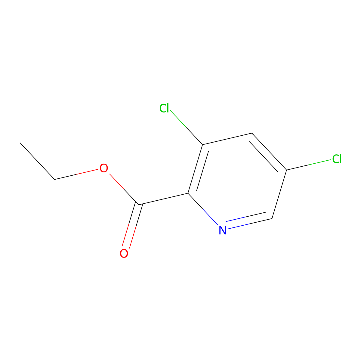 Ethyl 3,5-dichloropicolinate molecular structure, CAS 128073-19-8