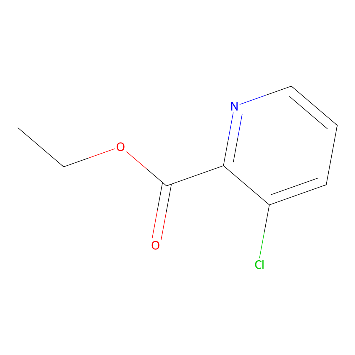 Ethyl 3-chloropyridine-2-carboxylate molecular structure, CAS 128073-20-1