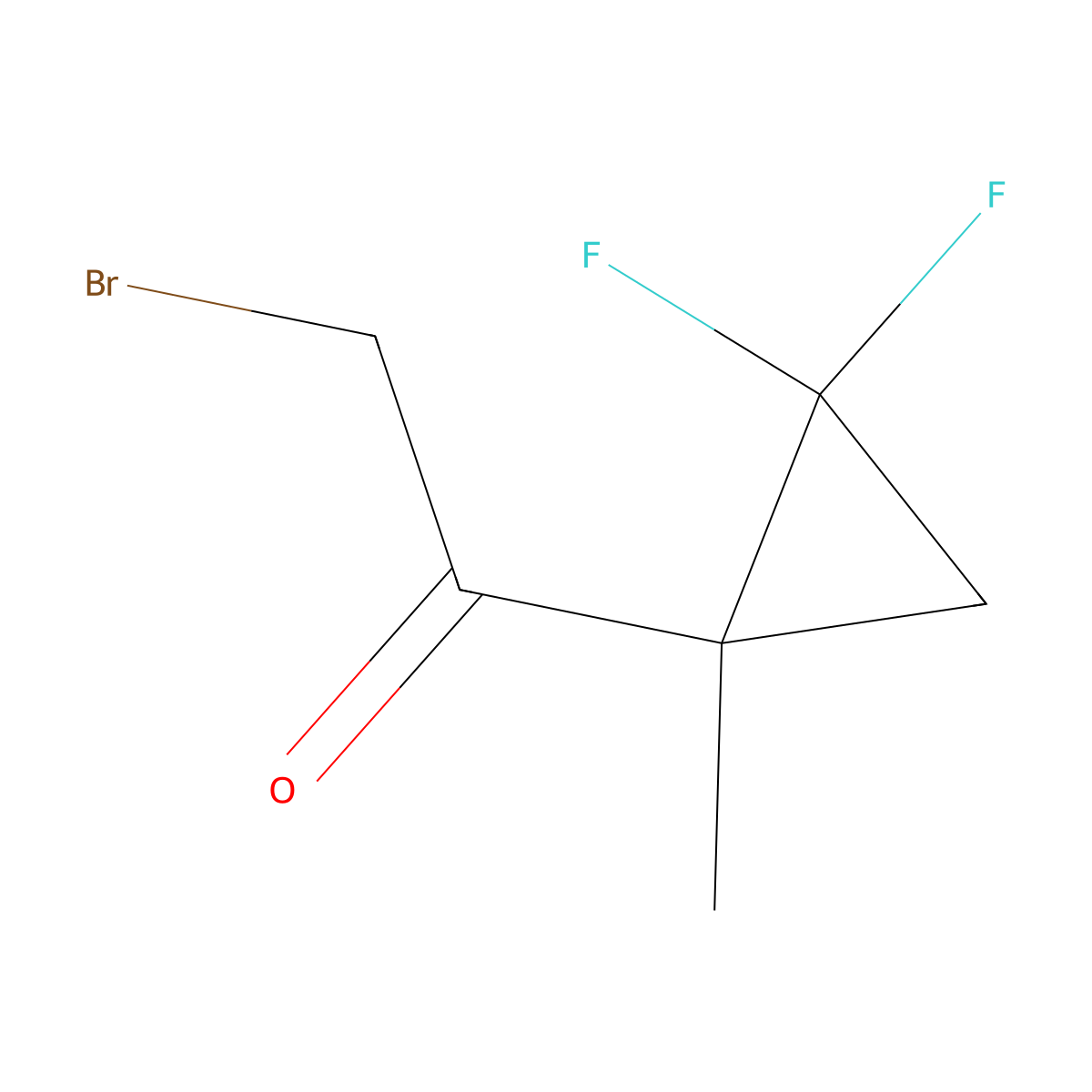2-Bromo-1-(2,2-difluoro-1-methylcyclopropyl)ethan-1-one molecular structure, CAS 128073-31-4