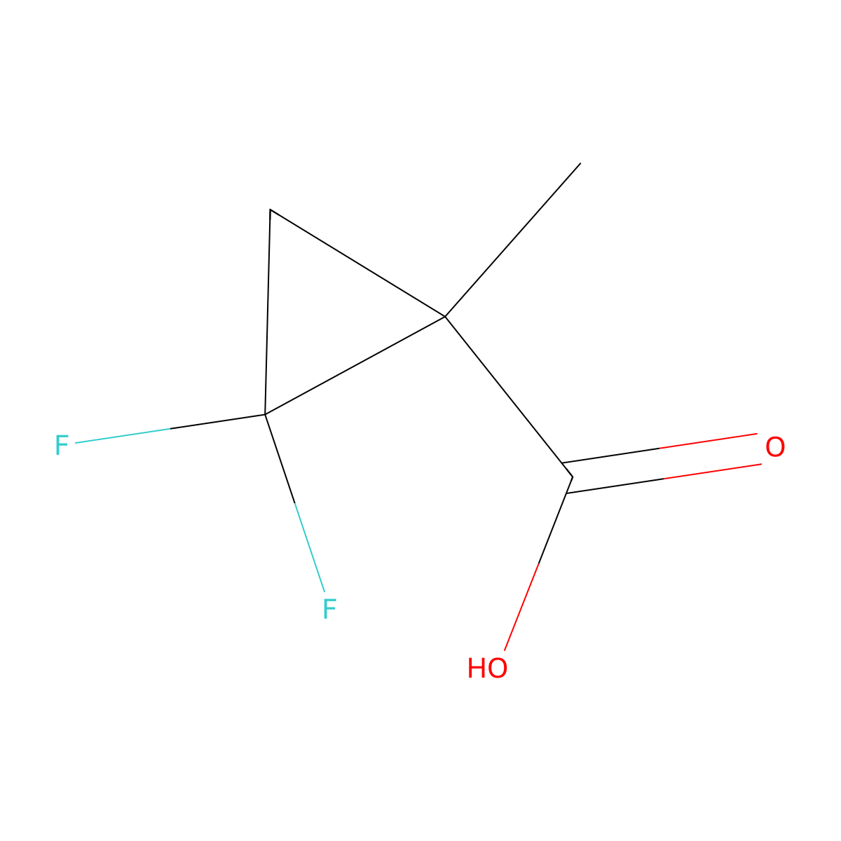 2,2-Difluoro-1-methylcyclopropane-1-carboxylic acid molecular structure, CAS 128073-33-6