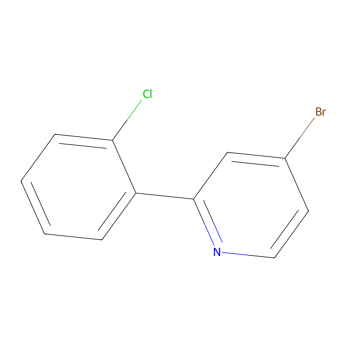 4-Bromo-2-(2-chloro-phenyl)-pyridine molecular structure, CAS 1280734-48-6
