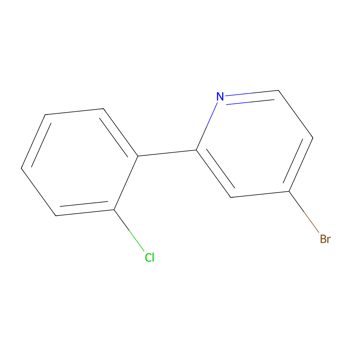 4-Bromo-2-(2-chloro-phenyl)-pyridine molecular structure, CAS 1280734-48-6