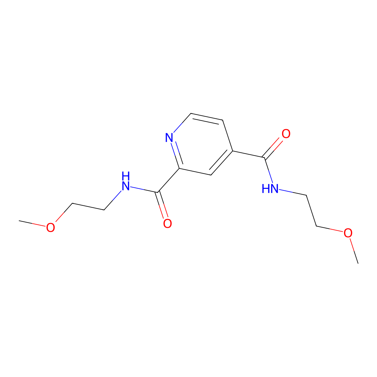 N2,N4-Bis(2-methoxyethyl)-2,4-pyridinedicarboxamide molecular structure, CAS 128075-79-6
