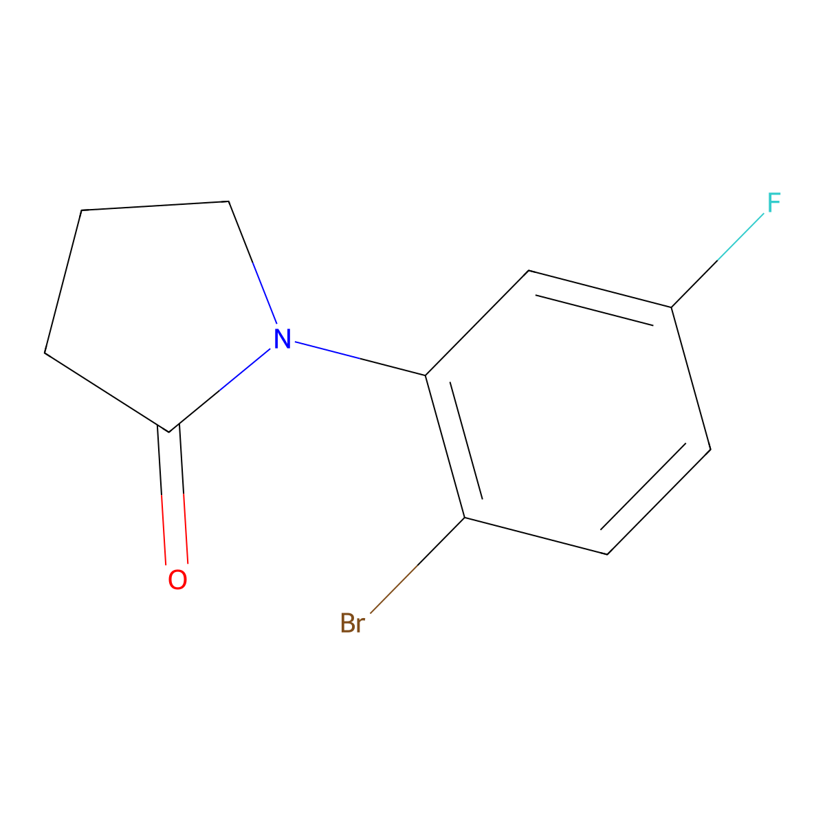 1-(2-Bromo-5-fluorophenyl)pyrrolidin-2-one molecular structure, CAS 1280786-54-0