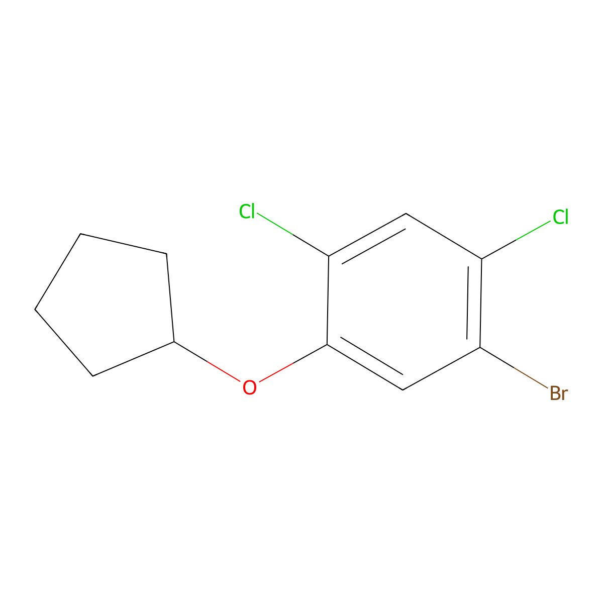 1-Bromo-2,4-dichloro-5-(cyclopentyloxy)benzene molecular structure, CAS 1280786-56-2