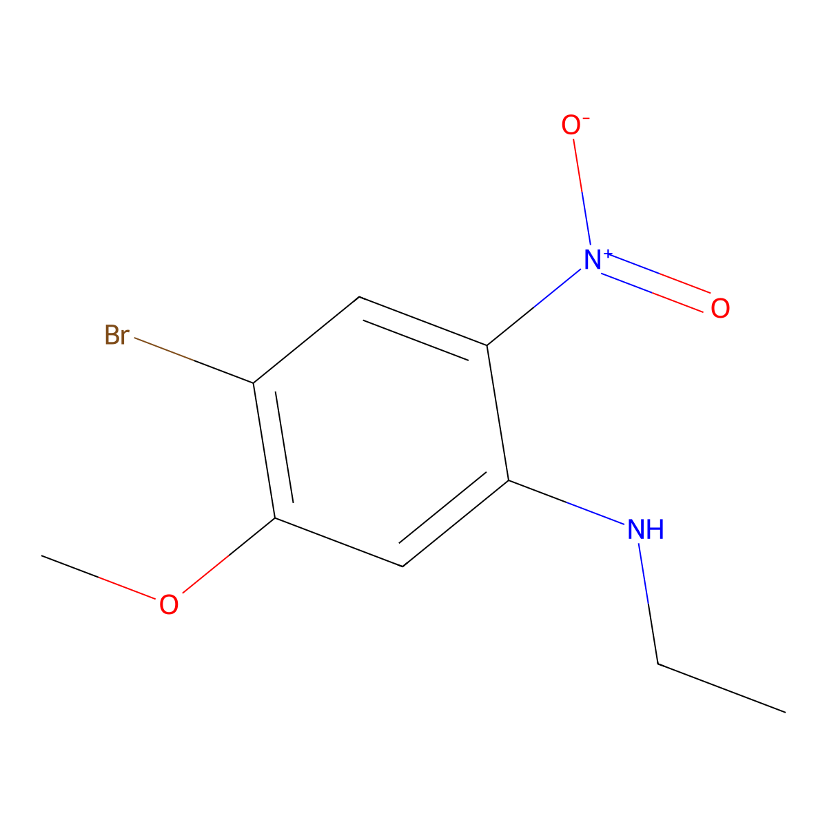 4-Bromo-N-ethyl-5-methoxy-2-nitroaniline molecular structure, CAS 1280786-60-8