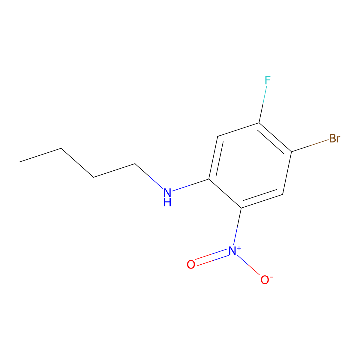 4-Bromo-N-butyl-5-fluoro-2-nitroaniline molecular structure, CAS 1280786-63-1