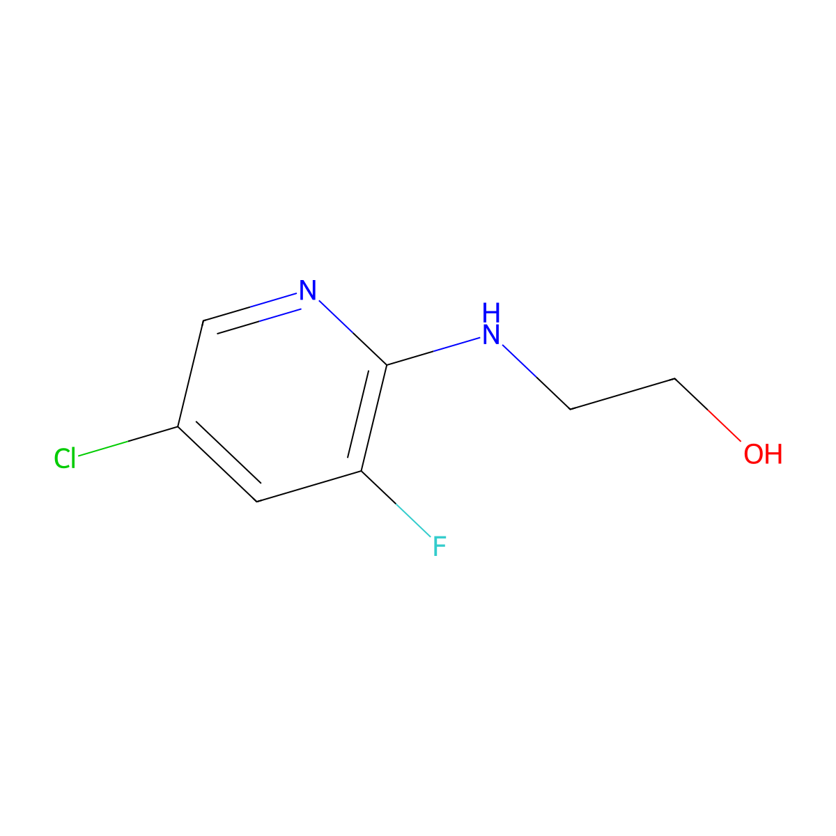 5-Chloro-3-fluoro-2-(2-hydroxyethylamino)pyridine molecular structure, CAS 1280786-67-5