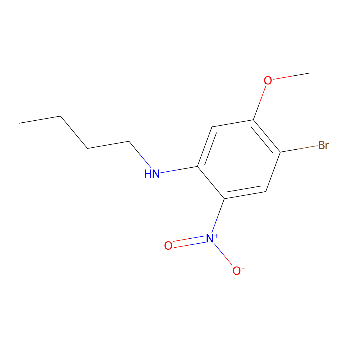 4-Bromo-N-butyl-5-methoxy-2-nitroaniline molecular structure, CAS 1280786-70-0