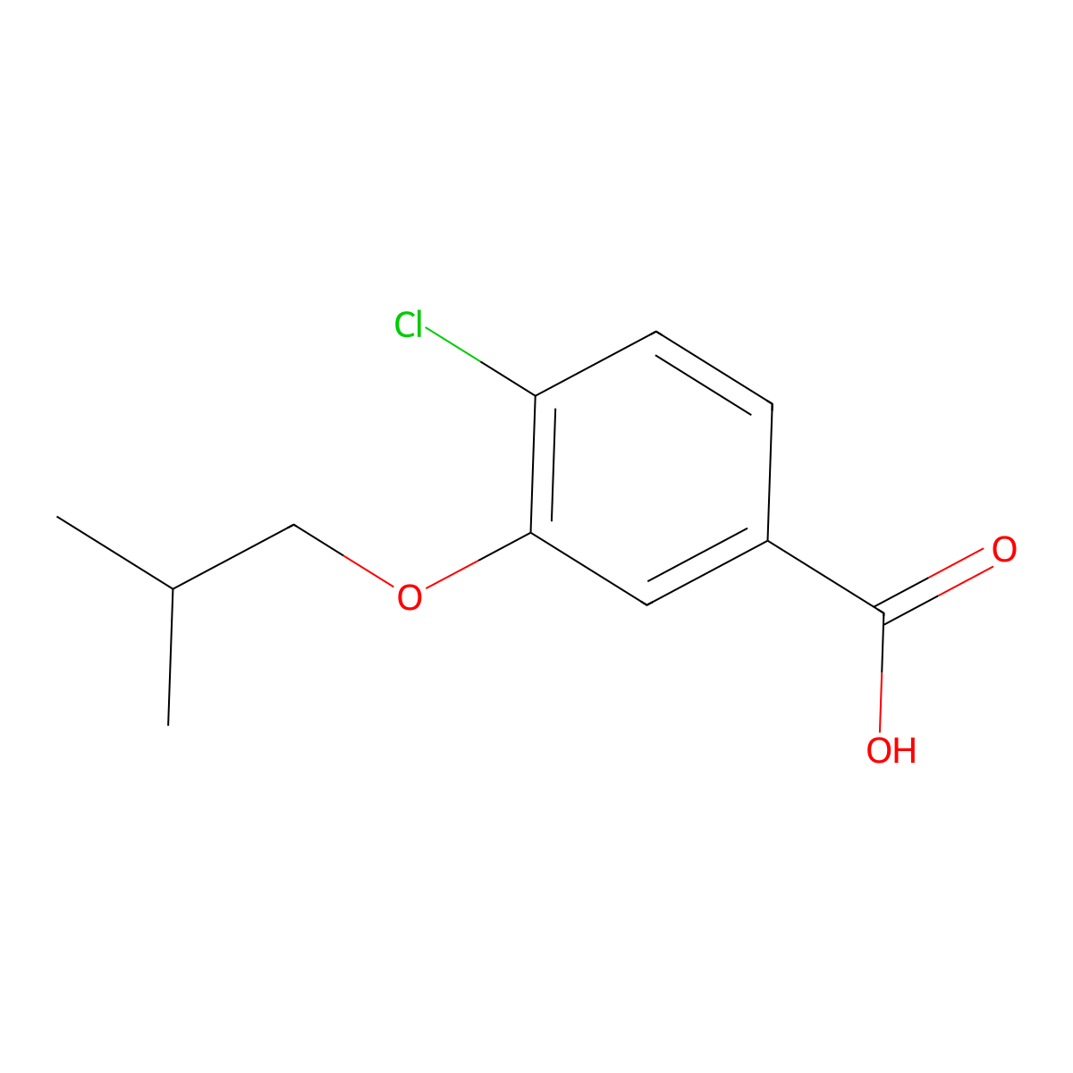 4-Chloro-3-isobutoxybenzoic acid molecular structure, CAS 1280786-73-3