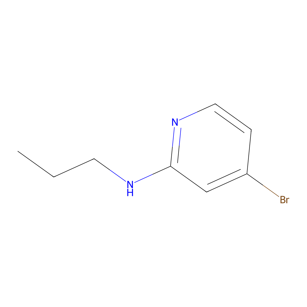 4-Bromo-N-propylpyridin-2-amine molecular structure, CAS 1280786-74-4