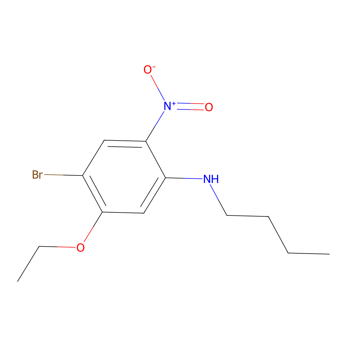 4-Bromo-N-butyl-5-ethoxy-2-nitroaniline molecular structure, CAS 1280786-89-1