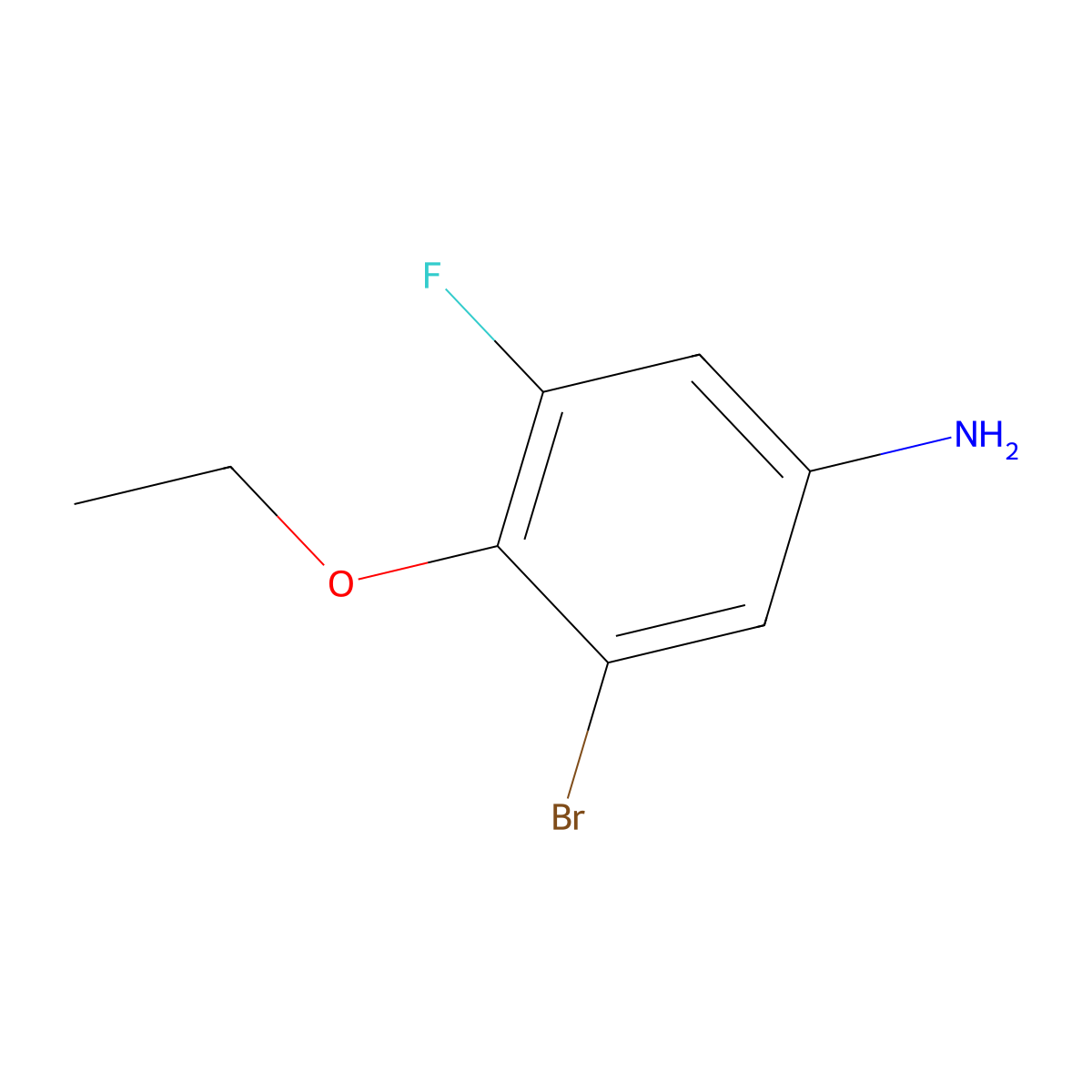 3-Bromo-4-ethoxy-5-fluoroaniline molecular structure, CAS 1280786-90-4