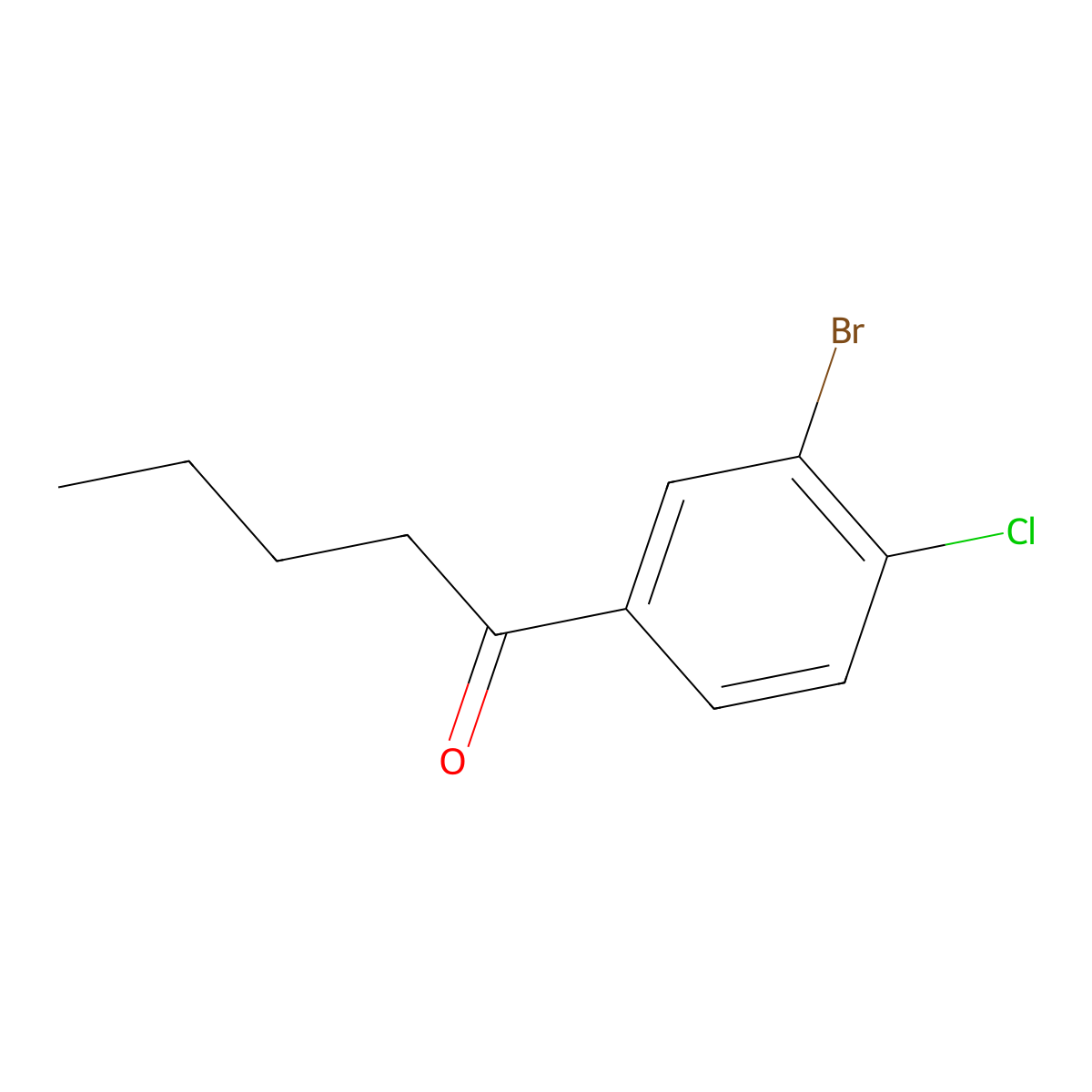 1-(3-Bromo-4-chlorophenyl)pentan-1-one molecular structure, CAS 1280786-92-6