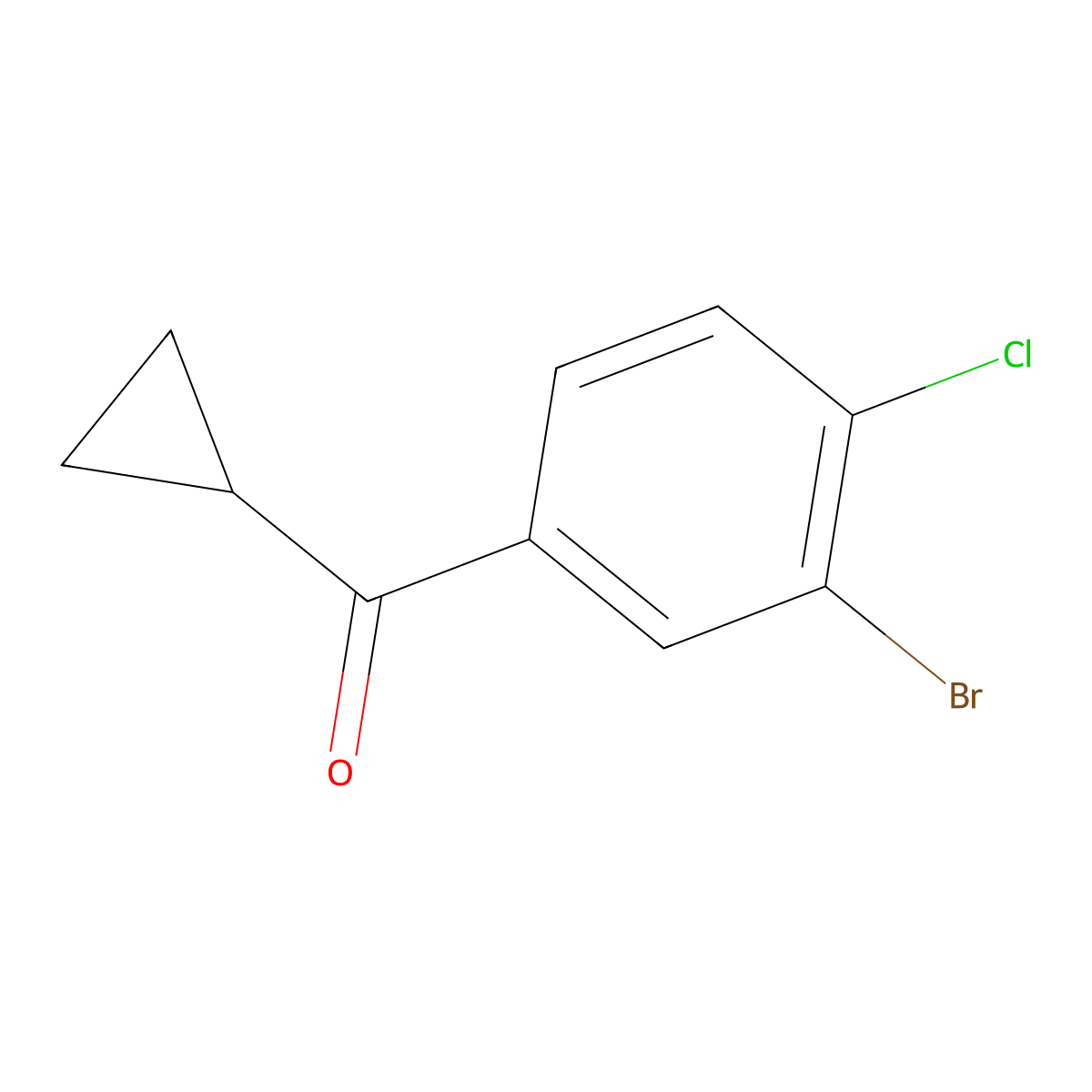 2-Bromo-1-chloro-4-(cyclopropylcarbonyl)benzene molecular structure, CAS 1280786-94-8