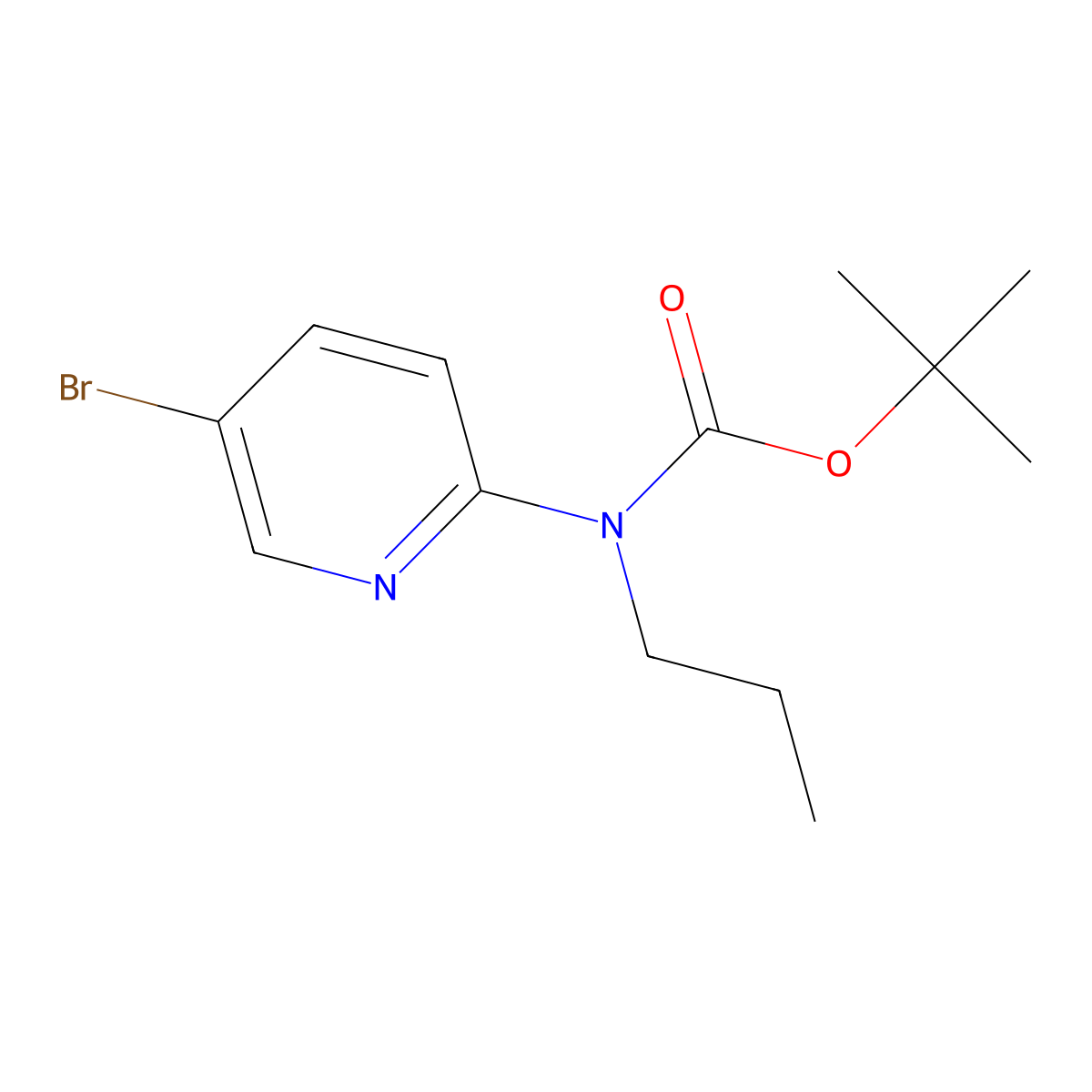 tert-Butyl (5-bromopyridin-2-yl)(propyl)carbamate molecular structure, CAS 1280786-95-9