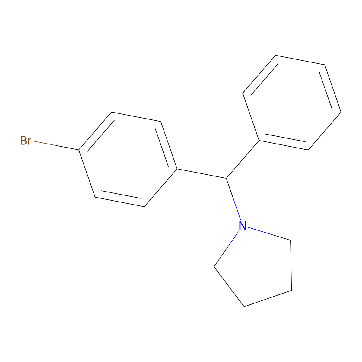 1-((4-Bromophenyl)(phenyl)methyl)pyrrolidine molecular structure, CAS 1280786-96-0