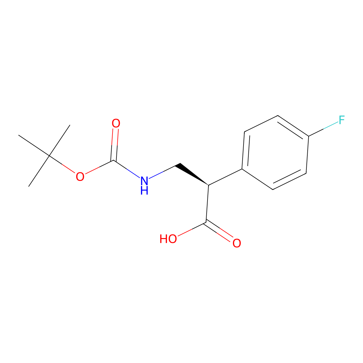 (R)-3-tert-Butoxycarbonylamino-2-(4-fluoro-phenyl)-propionic acid molecular structure, CAS 1280787-04-3