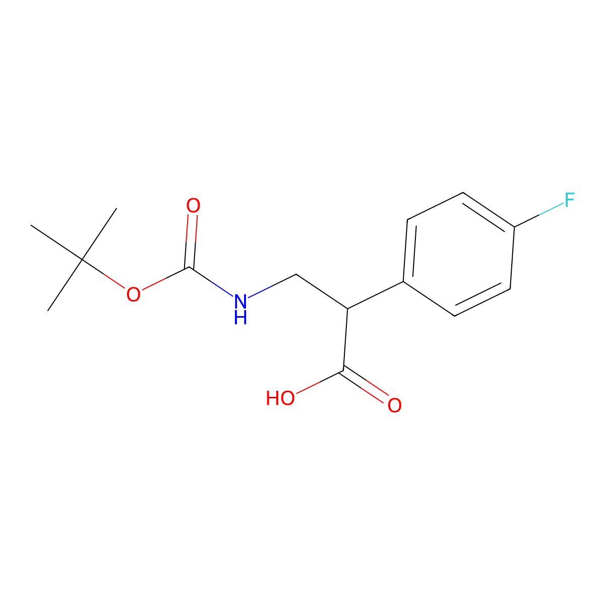 (S)-3-tert-Butoxycarbonylamino-2-(4-fluoro-phenyl)-propionic acid molecular structure, CAS 1280787-06-5