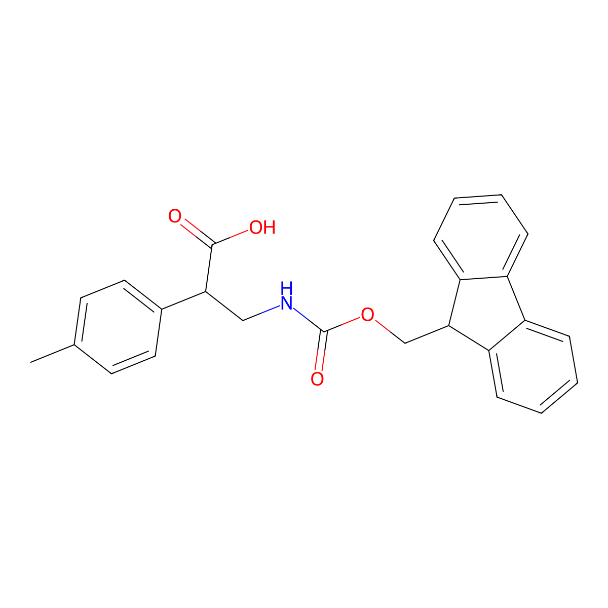 (S)-3-(9H-Fluoren-9-ylmethoxycarbonylamino)-2-p-tolyl-propionic acid molecular structure, CAS 1280787-15-6