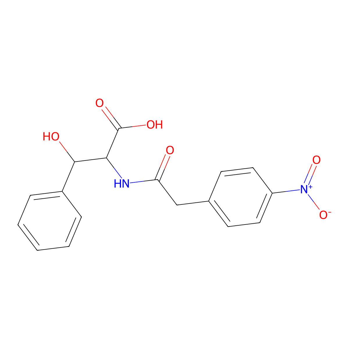 (betaS)-beta-Hydroxy-N-[(4-nitrophenyl)acetyl]-D-phenylalanine molecular structure, CAS 1280787-16-7