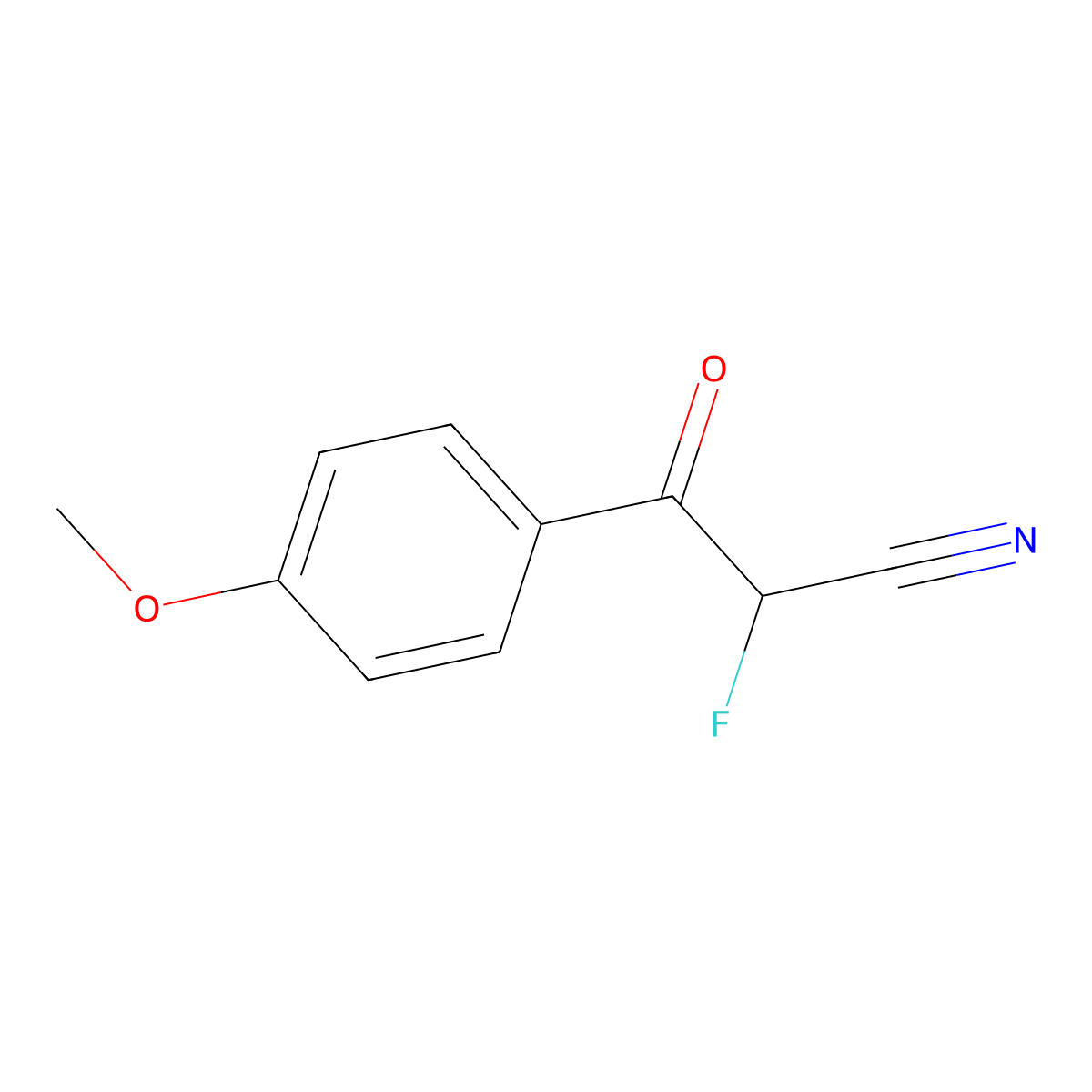 2-Fluoro-3-(4-methoxyphenyl)-3-oxopropanenitrile molecular structure, CAS 1280787-24-7