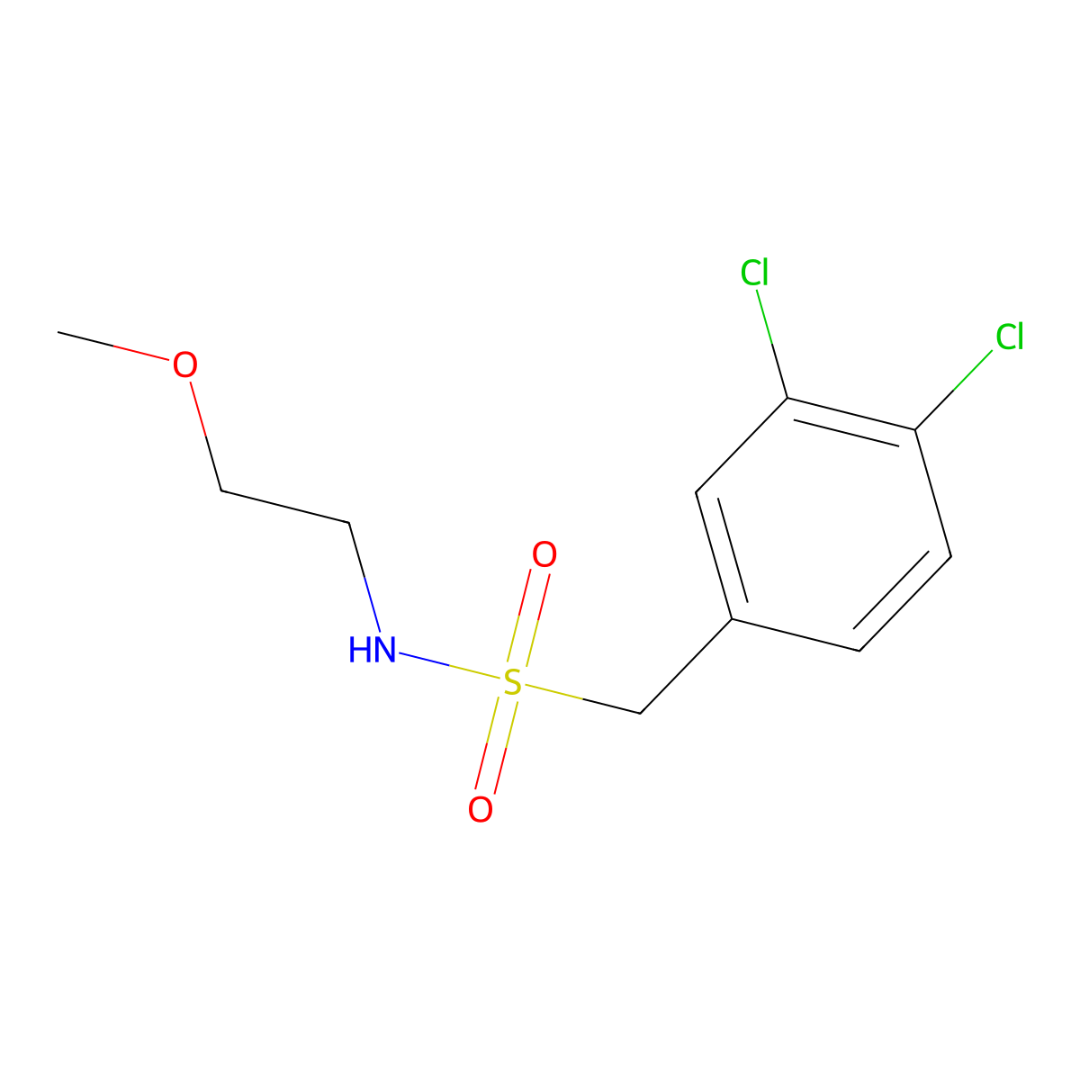 1-(3,4-dichlorophenyl)-N-(2-methoxyethyl)methanesulfonamide molecular structure, CAS 1280835-56-4