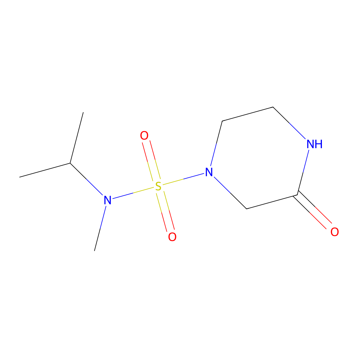 N-methyl-3-oxo-N-(propan-2-yl)piperazine-1-sulfonamide molecular structure, CAS 1280851-40-2