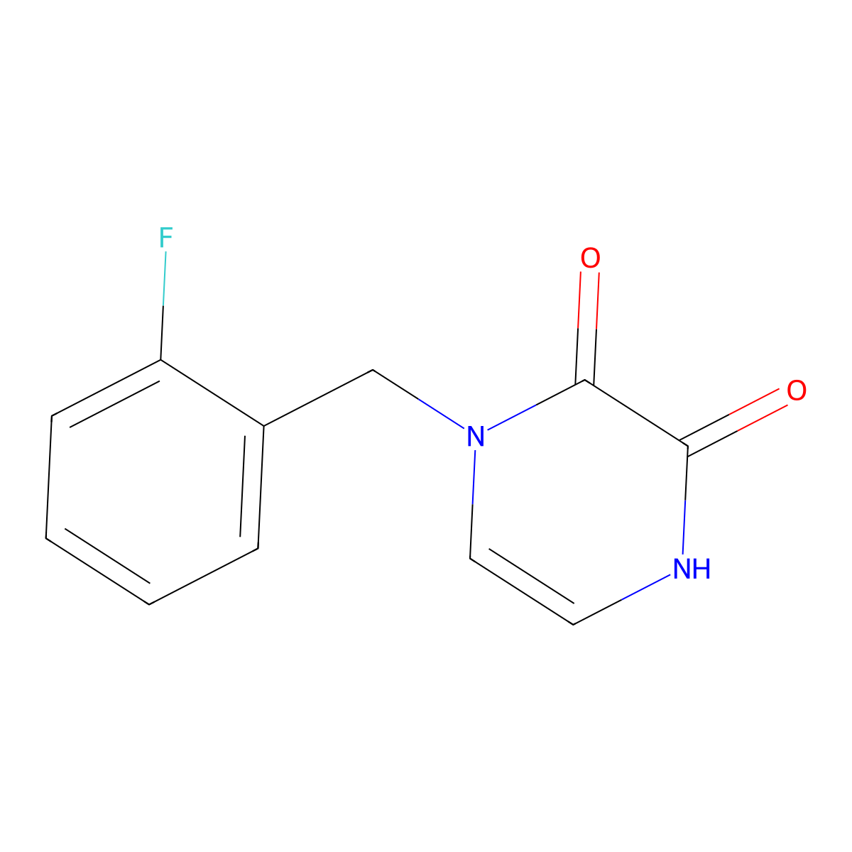 1-(2-Fluorobenzyl)-1,4-dihydropyrazine-2,3-dione molecular structure, CAS 1280865-93-1