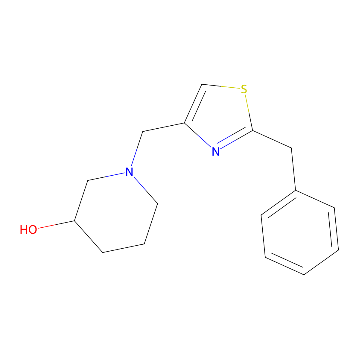 1-[(2-Benzyl-1,3-thiazol-4-yl)methyl]piperidin-3-ol molecular structure, CAS 1280892-01-4