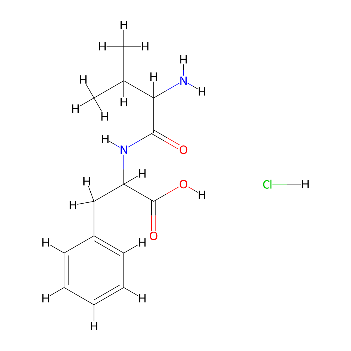 2-(2-Amino-3-methylbutanamido)-3-phenylpropanoic acid hydrochloride molecular structure, CAS 128090-87-9