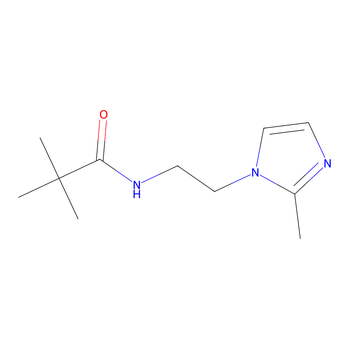 2,2-dimethyl-N-[2-(2-methyl-1H-imidazol-1-yl)ethyl]propanamide molecular structure, CAS 1280921-08-5