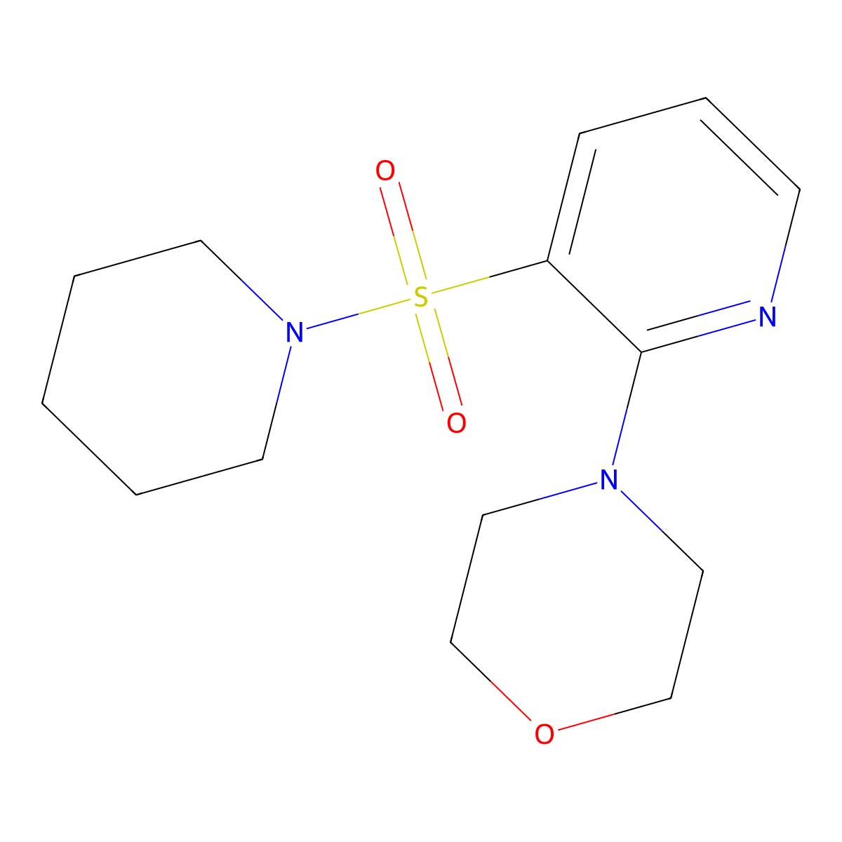 4-[3-(Piperidin-1-ylsulfonyl)pyridin-2-yl]morpholine molecular structure, CAS 1280928-88-2