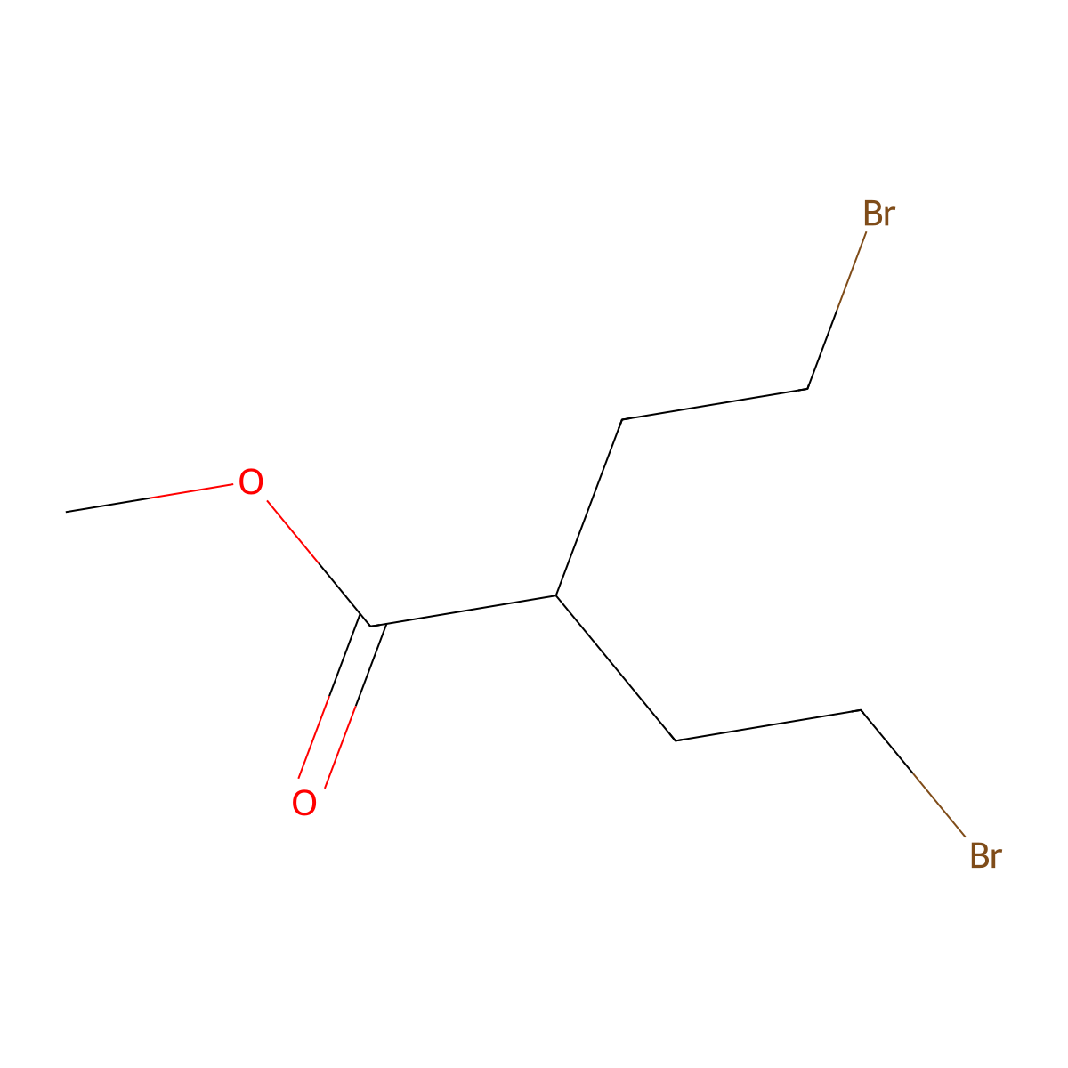 Methyl 4-bromo-2-(2-bromoethyl)butanoate molecular structure, CAS 128094-81-5